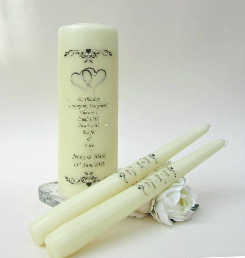 Unity Candle Set Personalised Unity Candle Wedding Candles Etsy