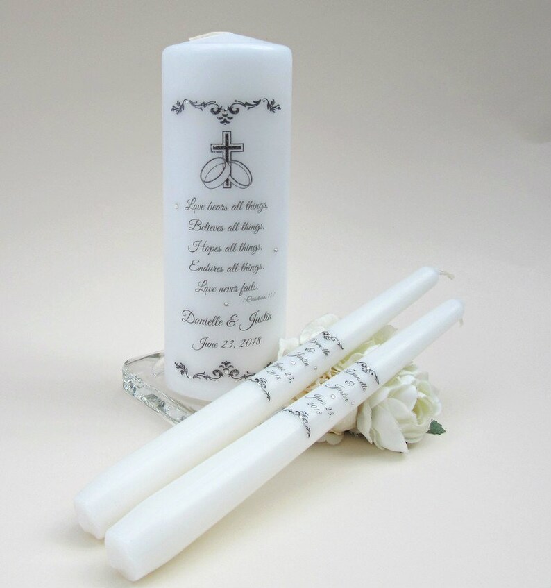 Unity Candle Set Personalised Unity Candle Wedding Candles Etsy