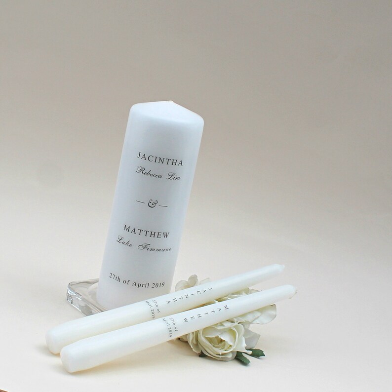 Unity Candle Set Personalised Unity Candle Unity Candle Etsy