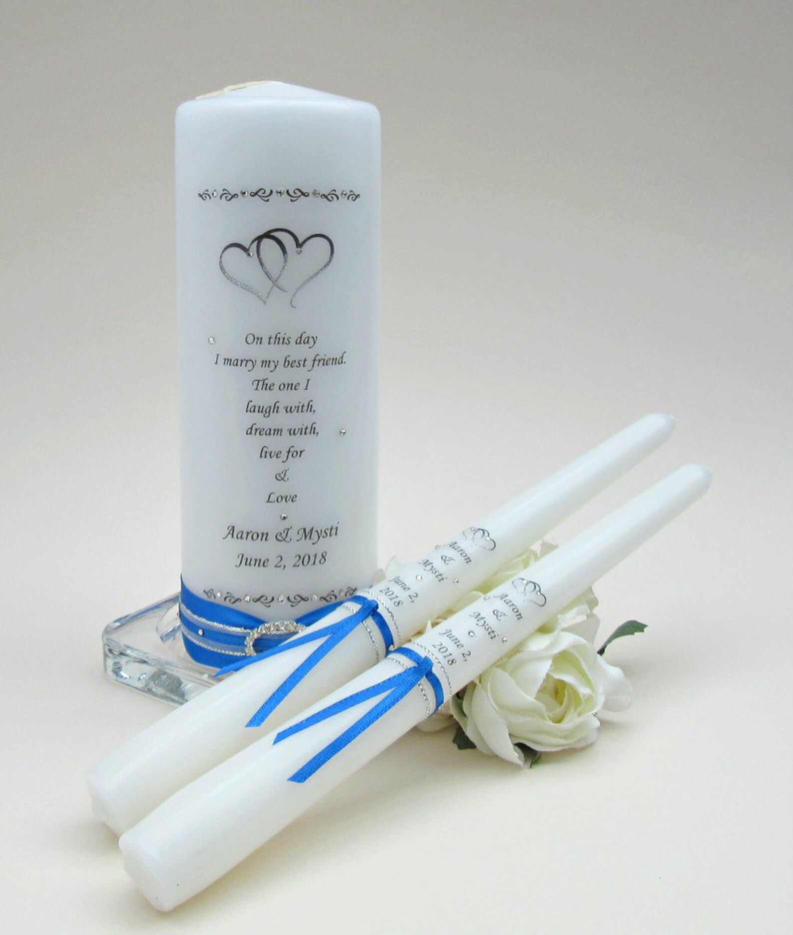 Unity Candle Set Personalised Unity Candle Set Unity Etsy