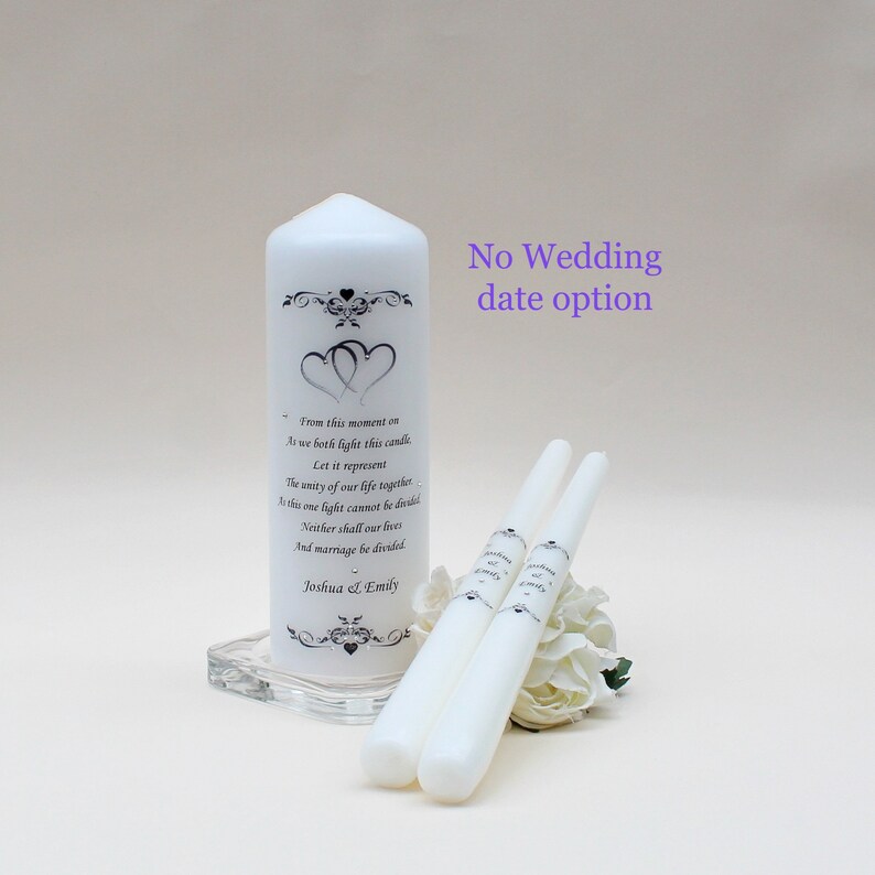 Unity Candle Set Personalised Unity Candle Wedding Candles Etsy