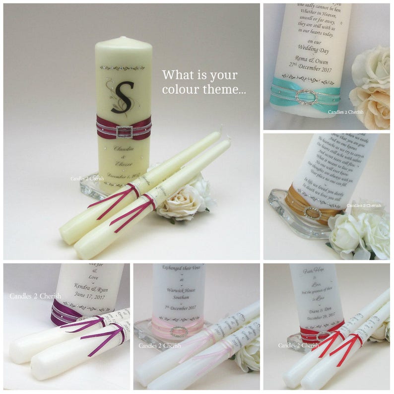 Unity Candle Set Personalised Unity Candle Set Unity Etsy