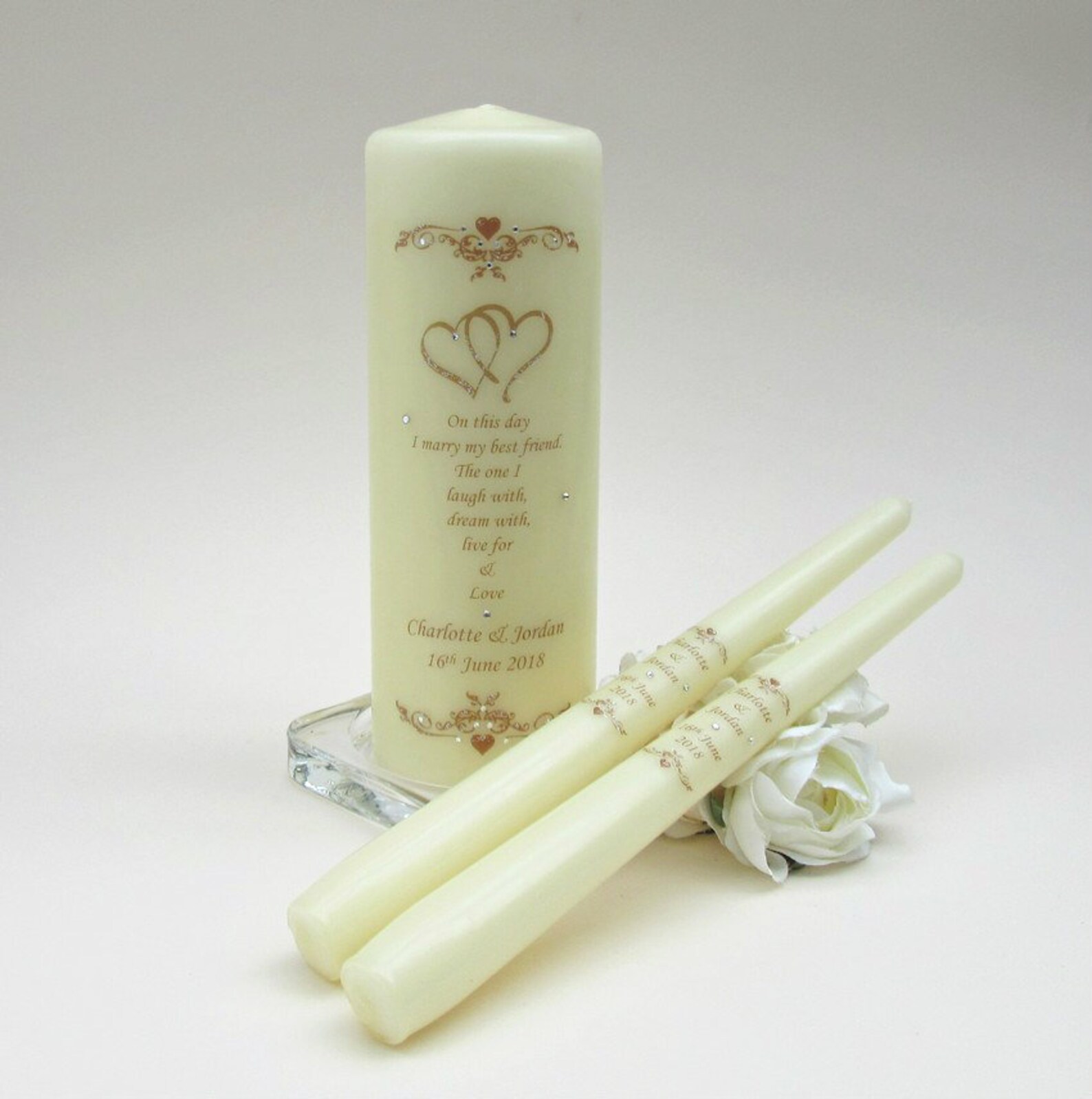 Unity Candle Set Personalised Unity Candle Wedding Candles Etsy