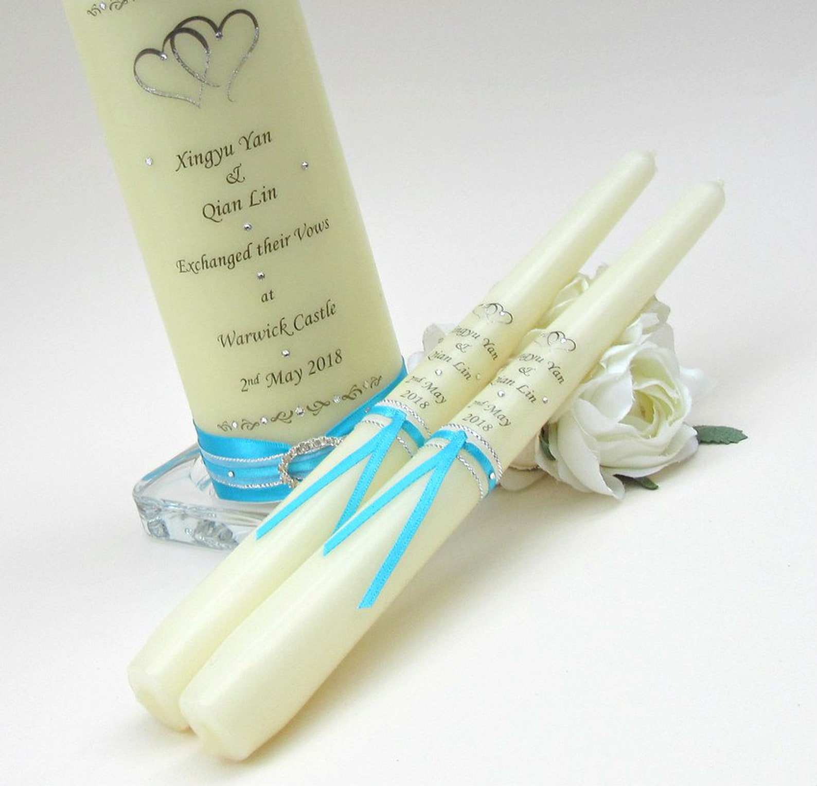 Unity Candle Set Personalised Wedding Unity Candle Set Etsy