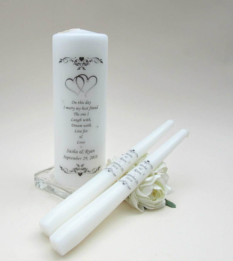 Wedding Candles Personalised Unity Candle Unity Candle Set Unity Candle