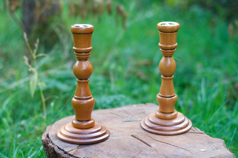 Hand crafted Sapele and Keruing candlestick holders image 1