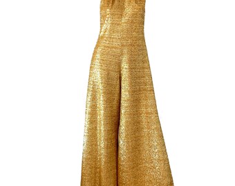 gold lame jumpsuit 70s