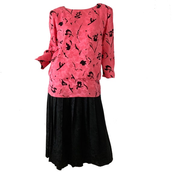 80s Vintage Pink Silk Dress Lauren Alexandra Japan