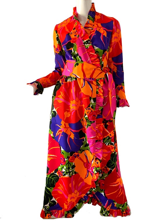 Vintage 1970s Psychedelic Kimono Dress / Concept 7