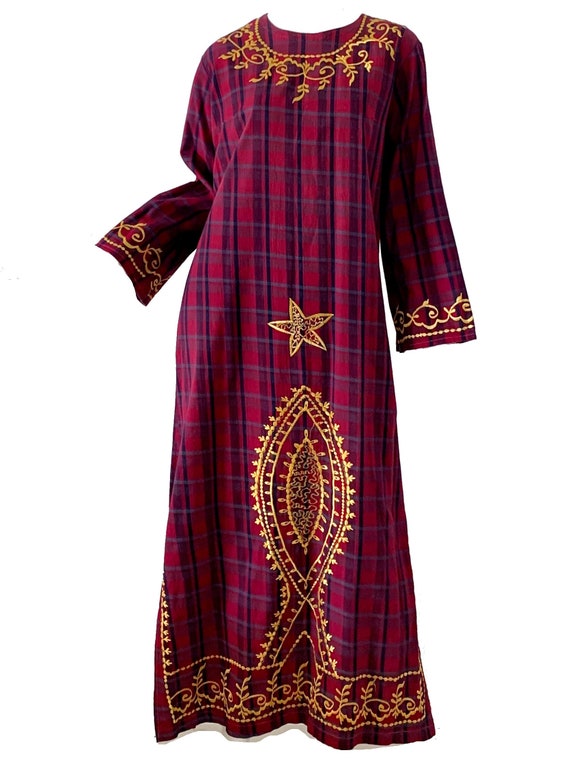 Vintage 70s India Dress / Boho Hippie Embroidered