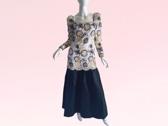 Buy 1980s Vintage Diane Dickinson Sequin Gown, Neiman Marcus Lace Taffeta Designer  Evening Gown Online in India - Etsy
