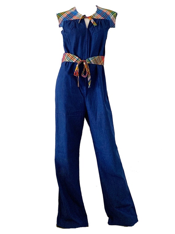 Vintage 70s Denim Jean Jumpsuit / Jones Bell Botto