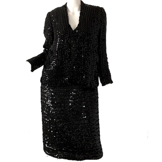 Vintage 70s Sequin Dress / Disco Party Evening Dre