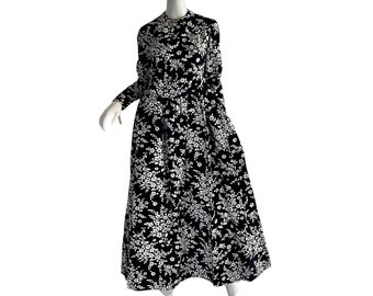 1970s Vintage Geoffrey Boutique Beene Dress Deadstock Metallic Floral Velvet Party Evening Gown