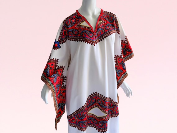 1970s Vintage Psychedelic Kimono Caftan, Deadstoc… - image 2