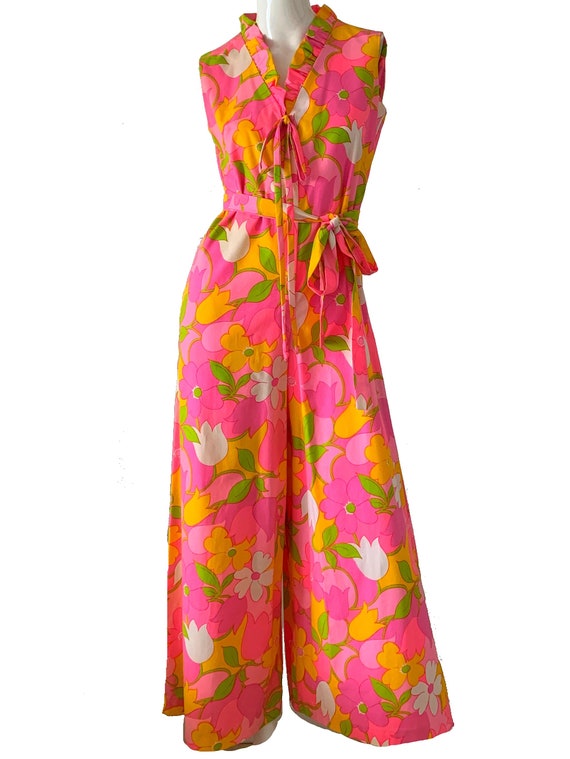 Vintage 70s Hawaiian Jumpsuit / Loungees Psychedel
