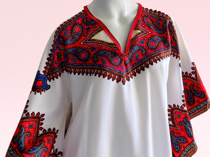 1970s Vintage Psychedelic Dashiki Kaftan Kimono Hippy Bohemian Luxe ...
