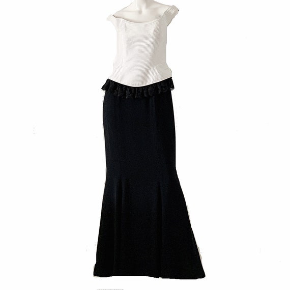 Vintage 90s Wayne Clark Dress / Brocade Lace Corse