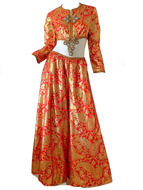 gold lame jumpsuit 70s