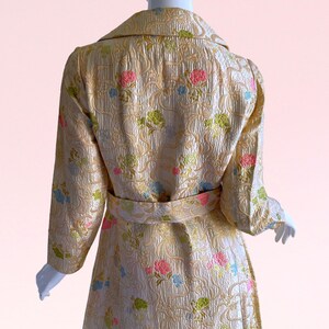 1950s Vintage Gold Lame Silk Dress, Deadstock Lord and Taylor Teahouse Brocade Metallic Dress image 4