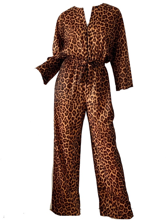 Vintage 70s Leopard Jumpsuit / Lisanne Mod Animal