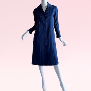 1970s Vintage Halston Silk Dress Mod Tailored Elegant Dress