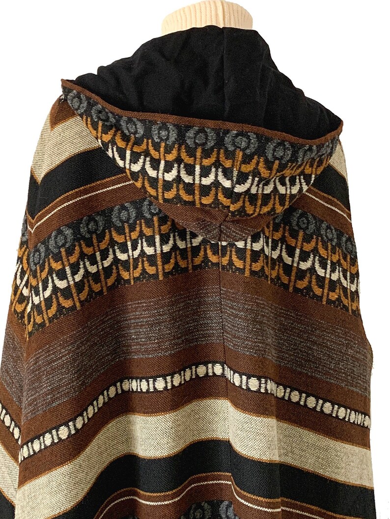 Vintage 1970s Tapestry Cottagecore Serape Dress Cape Set XS  S Howard Hirsch Designer Bohemian Boho Maxi Dress Set