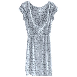 1960s Vintage Malcolm Starr Beaded Dress Couture Pearls White Wedding wiggle cocktail Party xxs