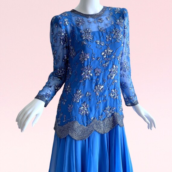 1970s Vintage Jack Bryan Beaded Sequin Dress, Par… - image 4