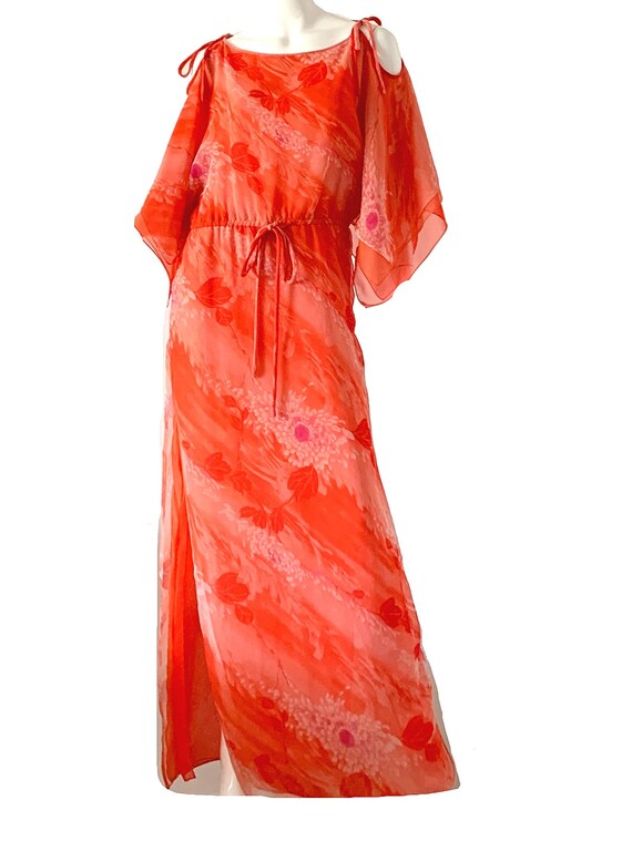 Vintage 70s William Travilla Dress / Kimono Floral