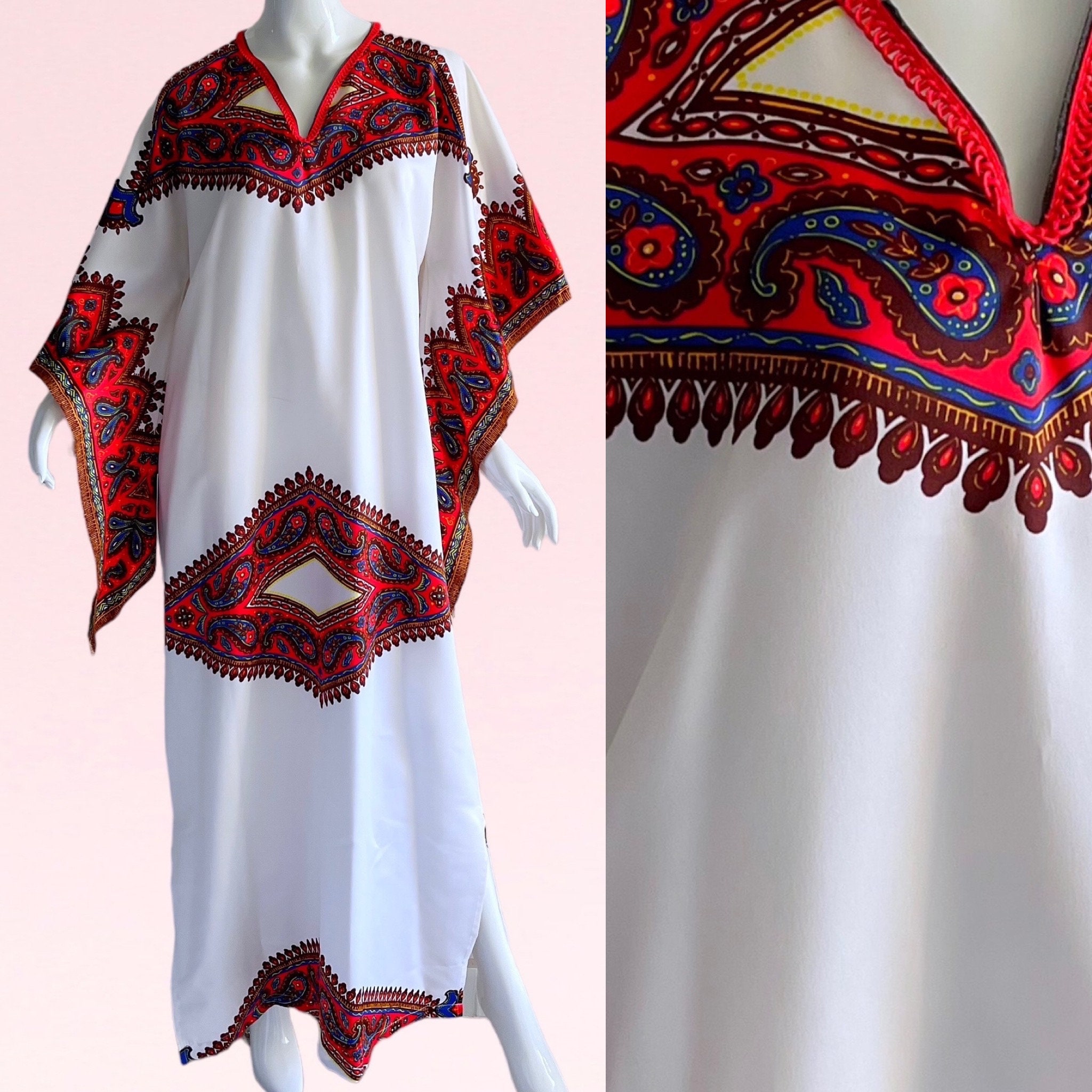 1970s Vintage Psychedelic Dashiki Kaftan Kimono Hippy Bohemian Luxe ...