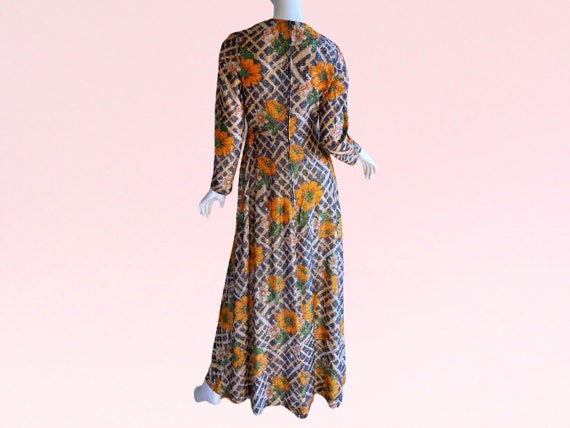 1970s Vintage Avalon Gold Lame Metallic Maxi,  Ps… - image 6