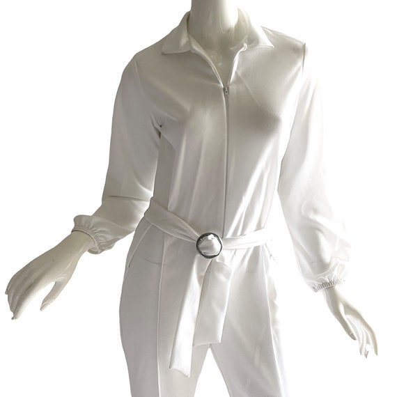 1970s Vintage Mod White Jumpsuit, Deadstock Space… - image 6