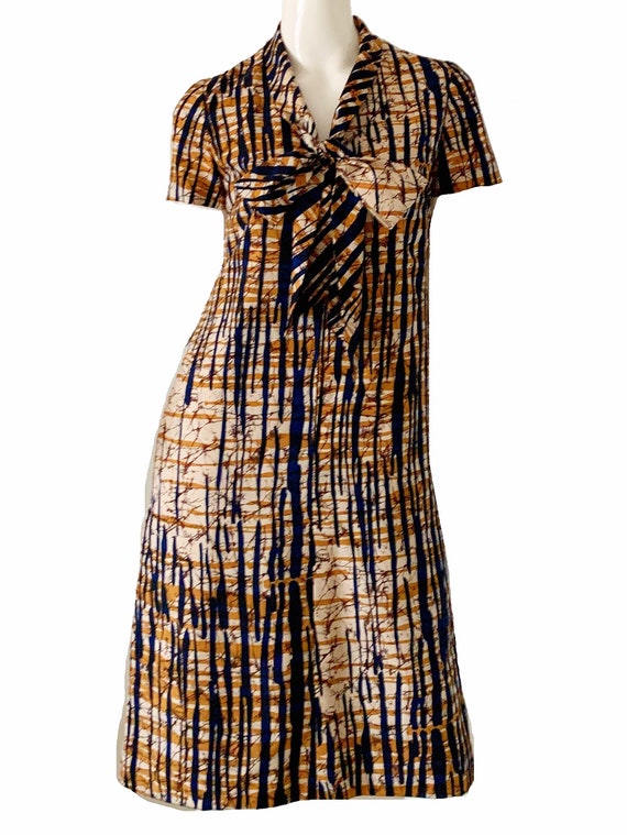 Vintage 60s Mod Geometric Dress / Psychedelic Scar