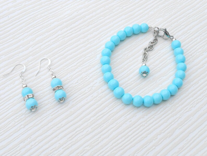 Turquoise set Pearl set Wedding jewelry Wedding set Etsy