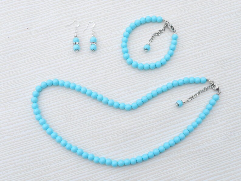 Turquoise set Pearl set Wedding jewelry Wedding set Etsy