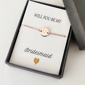 Bridesmaid initial bracelet, bridal party gifts, wedding gifts, bridesmaid jewellery, personalised bridesmaid gift, bridesmaid proposal gift