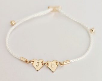 Personalized Initial Heart Bracelet: Custom Couple Gift