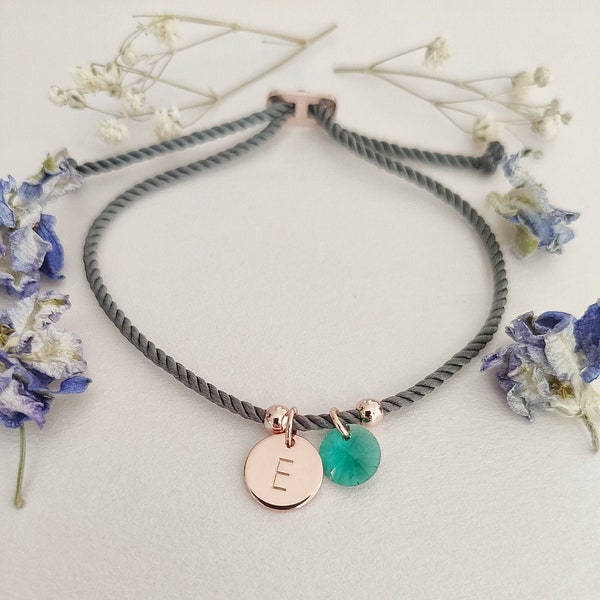 Personalised initial, birthstone bracelet, gifts for her, bracelet for women, anniversary gift, Christmas gift, unique gifts, crystal