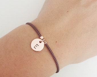 initial bracelet, rose gold, personalised bracelet, personalised gift, friendship bracelet, bridesmaid gift, gifts for her, gifts for mum