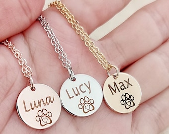 Dog memorial necklace, Cat lovers gift, Custom dog name necklace, Dog loss gift idea, Necklace for women, Gifts for her, Gifts for friends