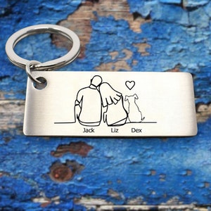 Couples keyring, Gift for her, Personalised gift, Dog lovers gift, Custom keychain, gift for him, Girlfriend gift, Birthday gift, Valentines