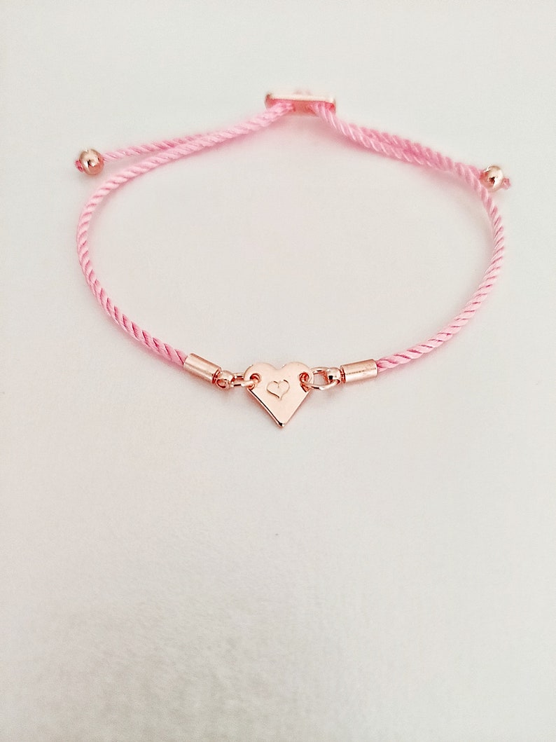 Heart bracelet, personalised gift, initial bracelet, charm bracelet, friendship bracelet, gifts for her, couples gifts, Valentine's day gift image 5