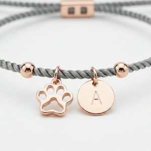 Paw charm Jewellery, Personalised initial bracelet, Pet memorial gift, Dog loss bracelet, Birthday gifts
