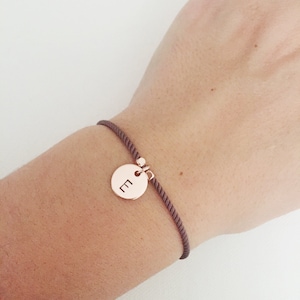 initial bracelet, rose gold, personalised bracelet, charm bracelet, bridesmaid bracelet, gift for her, Christmas gift, gift for couple, gift