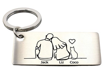 Valentine's day gift, Gifts for her, Couples gift, Personalised keyring, Cat lovers gift, gifts for him, Girlfriend gift, Cat gift, mum gift