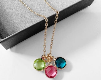 Personalisierte Birthstone Halskette, Familie Andenken, Geburtstagsgeschenke für sie, Valentines Geschenk, Mama Halskette