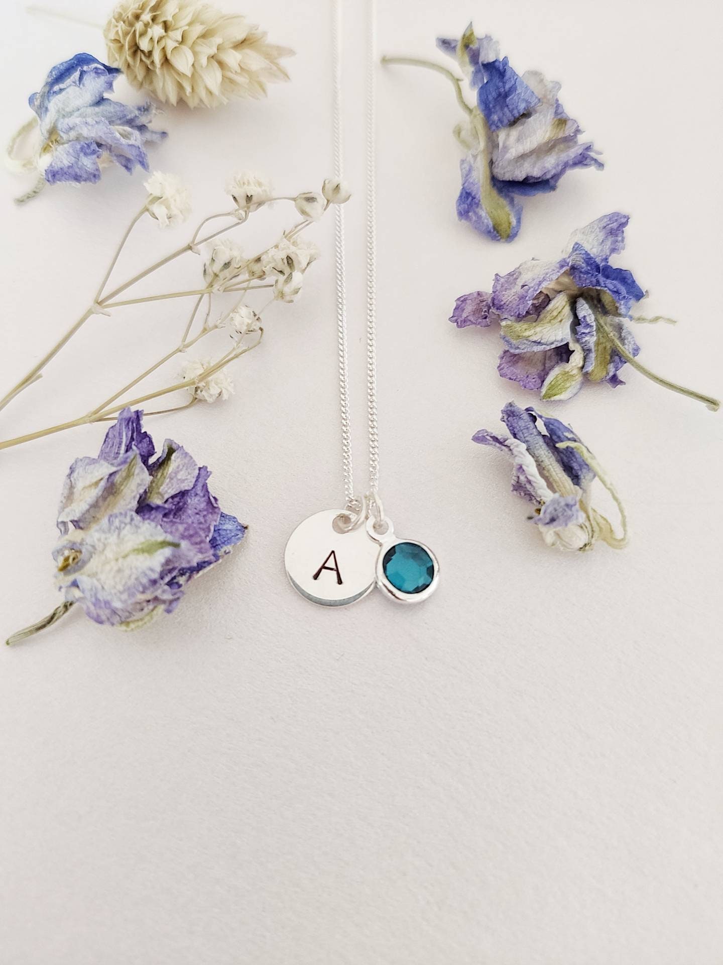 Tiny Initial Letter Kids / Teen Pendant/Necklace - Sterling Silver