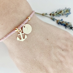 Pulsera con dije de ancla, joyería con inicial grabada, regalos personalizados para ella, regalos para él, regalo para amantes del mar, regalo para el día de la madre, náutico
