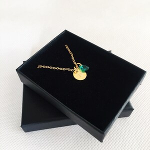 Personalized Birthstone Necklace: Custom Initial Pendant, Crystal Jewelry